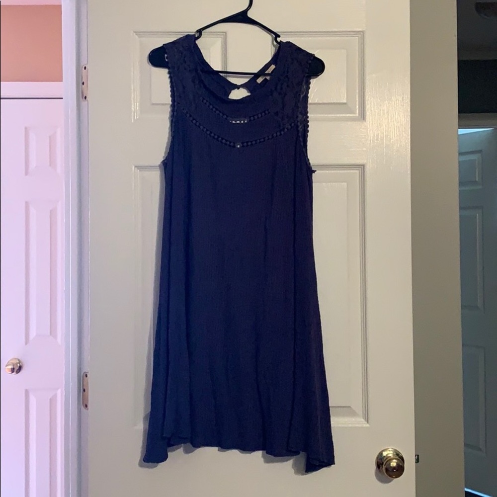 SUPER SOFT FLOWY CASUAL BLUE SHIFT DRESS